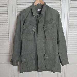 Vintage 1968 Vietnam War Ripstop Poplin Slant Pocket Jungle Jacket OG-107 Medium